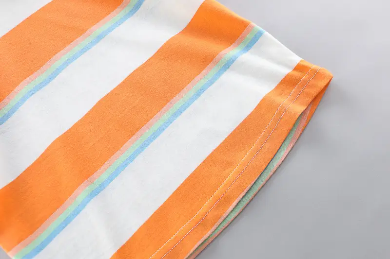 Kids Denim Overalls Rainbow Stripes T-Shirt Set — feature 14