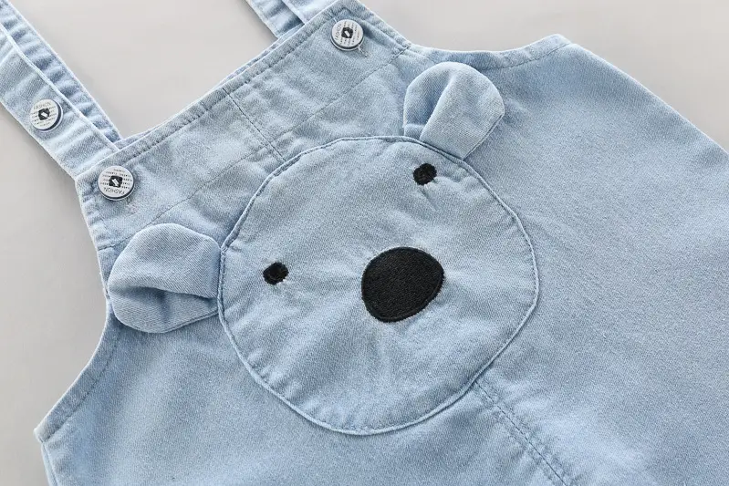 Kids Denim Overalls Rainbow Stripes T-Shirt Set — feature 18