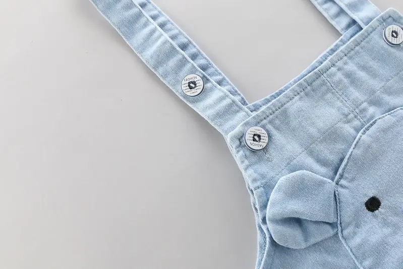 Kids Denim Overalls Rainbow Stripes T-Shirt Set — feature 19