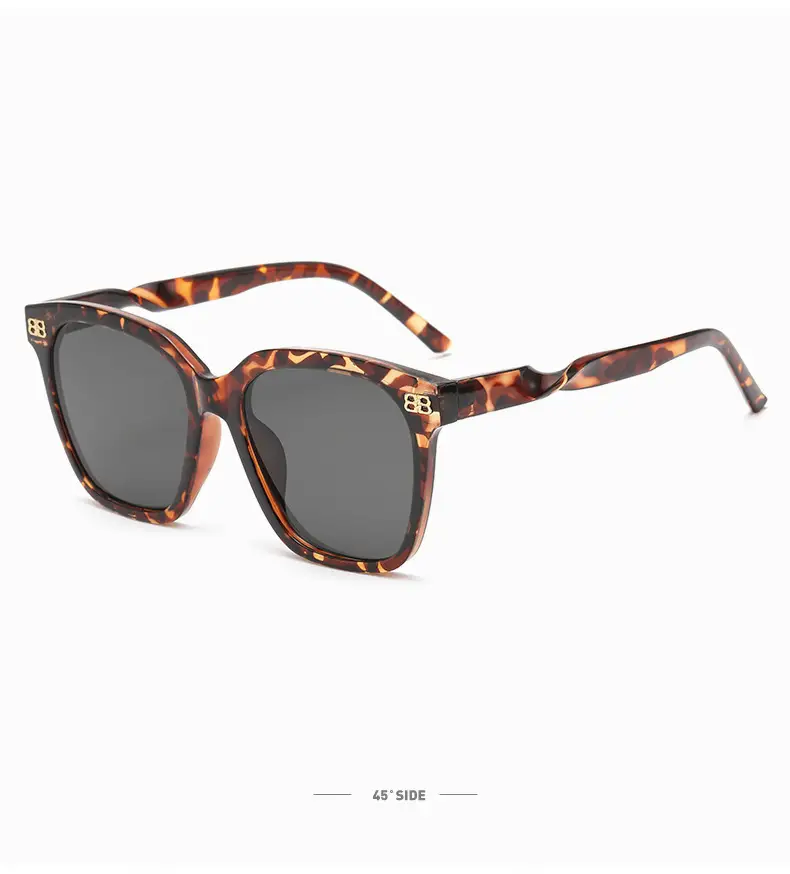 New B Letter Sunglasses Women Square Frame Gold — feature 22