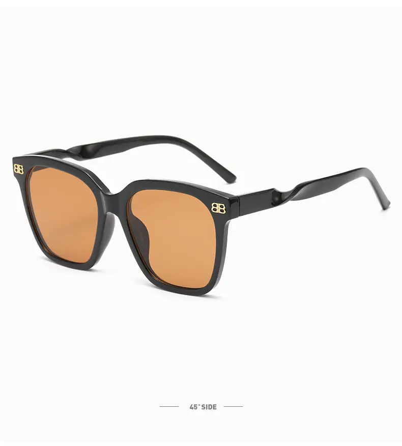 New B Letter Sunglasses Women Square Frame Gold — feature 26