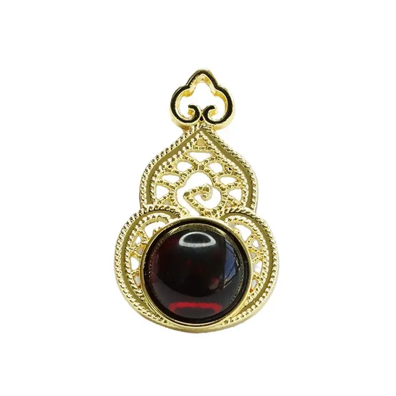 Guan Yu Natural Amber Pendant Blood Amber Gourd Necklace