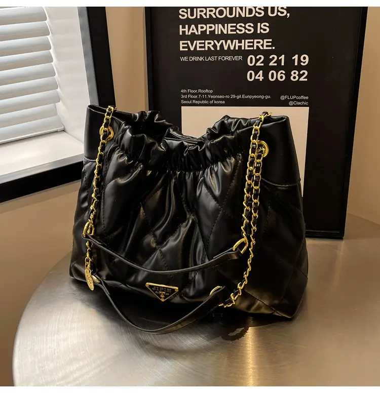 Black Quilted Chain Shoulder Bag for Women 2023 — feature 19