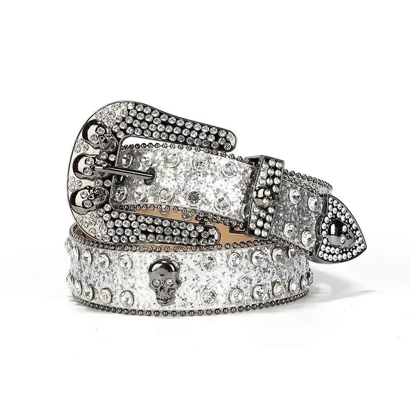 Skull Rhinestone Belt Ghost Head Dazzle Heavy Punk Style — feature 7