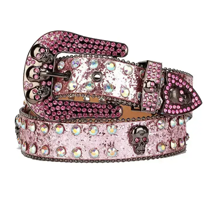 Skull Rhinestone Belt Ghost Head Dazzle Heavy Punk Style — feature 9