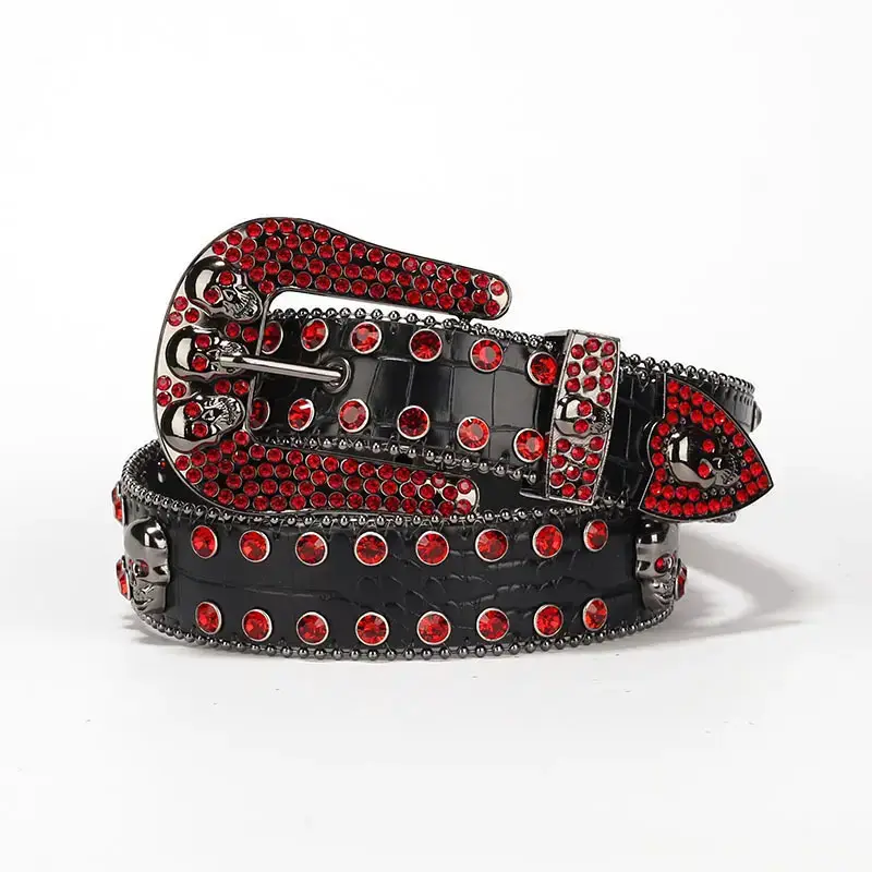 Skull Rhinestone Belt Ghost Head Dazzle Heavy Punk Style - Image 3