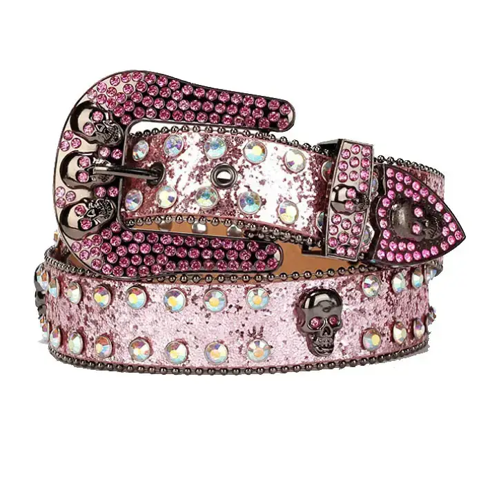 Skull Rhinestone Belt Ghost Head Dazzle Heavy Punk Style - Image 4