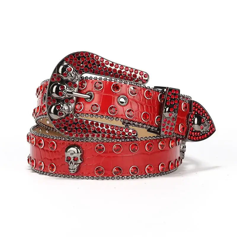Skull Rhinestone Belt Ghost Head Dazzle Heavy Punk Style - Image 6