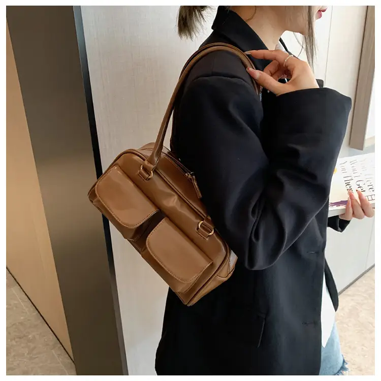 Women's Brown Leather Shoulder Bag 2023 Winter Niche Design โ feature 12