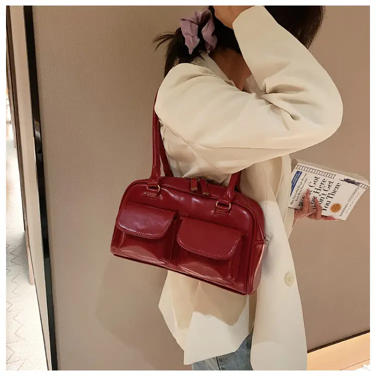 Women's Brown Leather Shoulder Bag 2023 Winter Niche Design โ feature 18