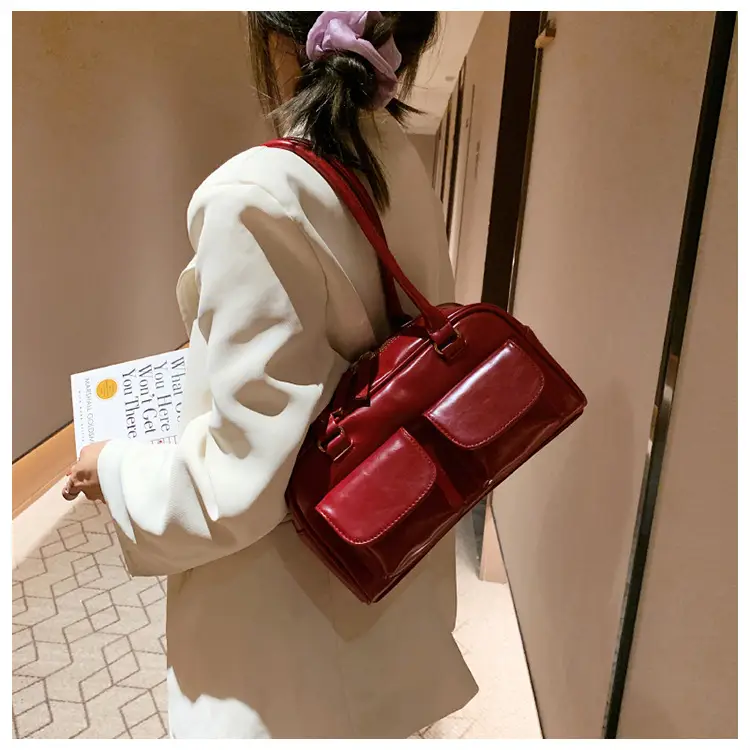 Women's Brown Leather Shoulder Bag 2023 Winter Niche Design โ feature 20