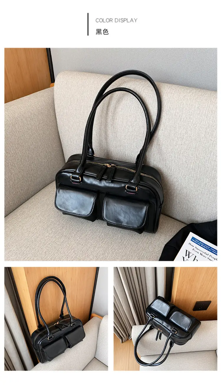 Women's Brown Leather Shoulder Bag 2023 Winter Niche Design โ feature 21