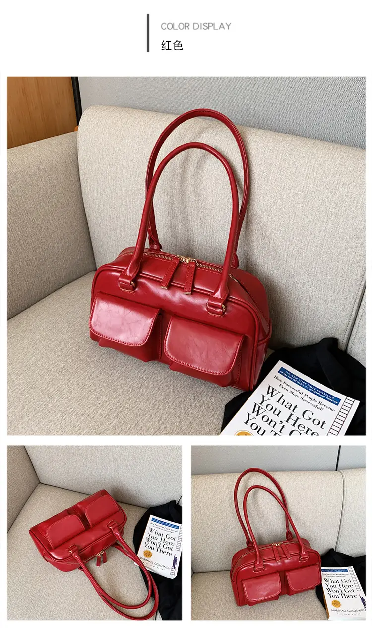 Women's Brown Leather Shoulder Bag 2023 Winter Niche Design โ feature 23