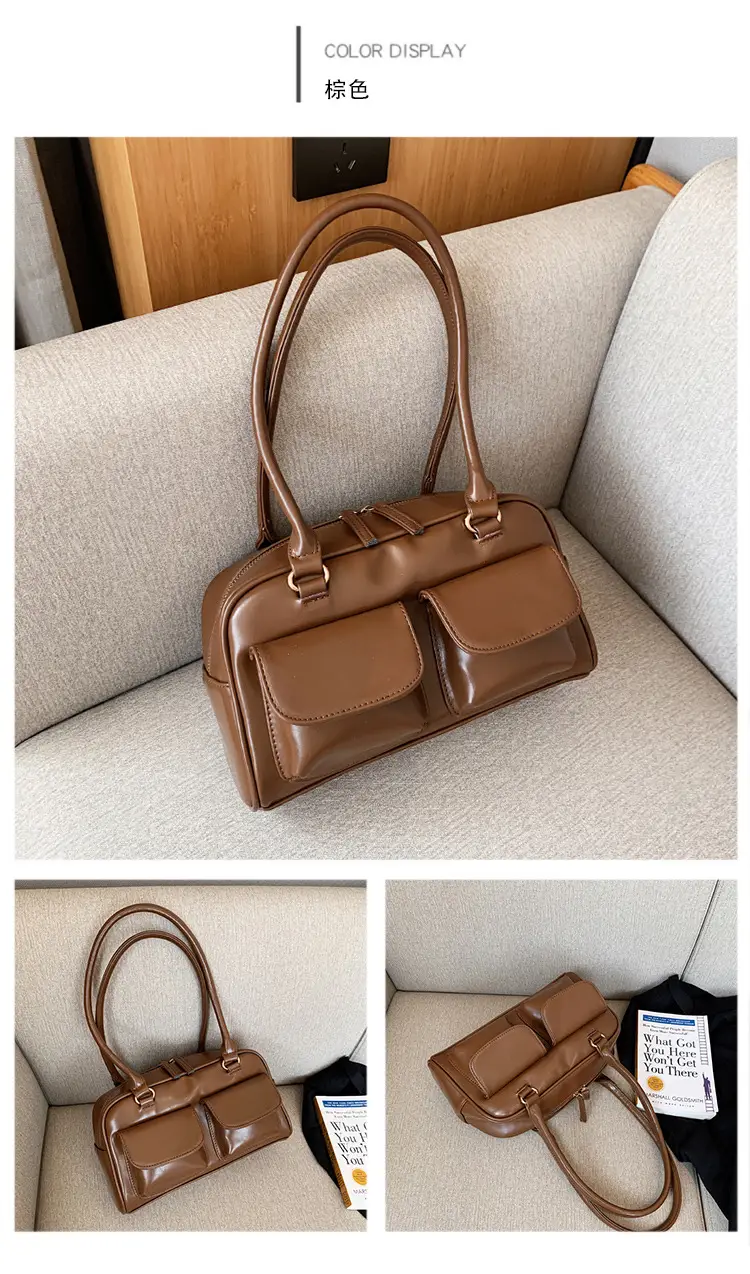Women's Brown Leather Shoulder Bag 2023 Winter Niche Design โ feature 24