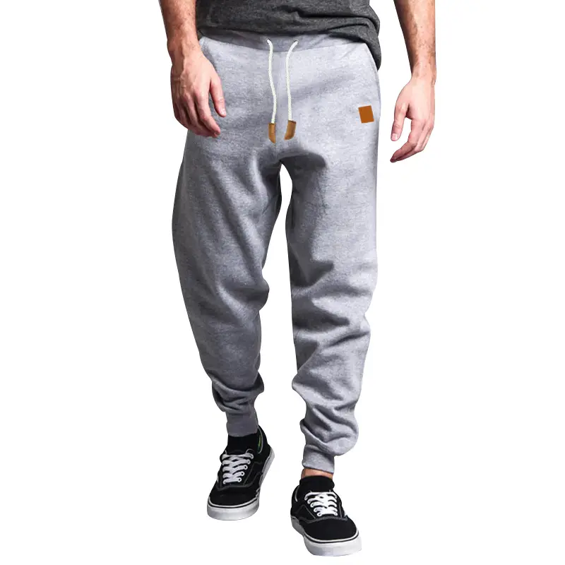 Men Winter Fleece Sweatpants Grey Black Training Leggings — feature 17