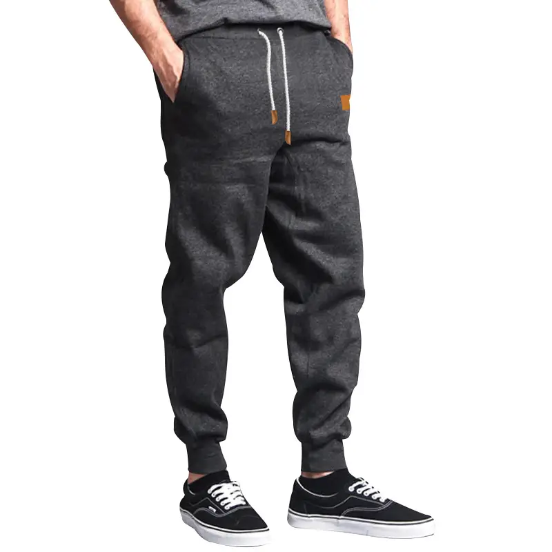 Men Winter Fleece Sweatpants Grey Black Training Leggings — feature 27