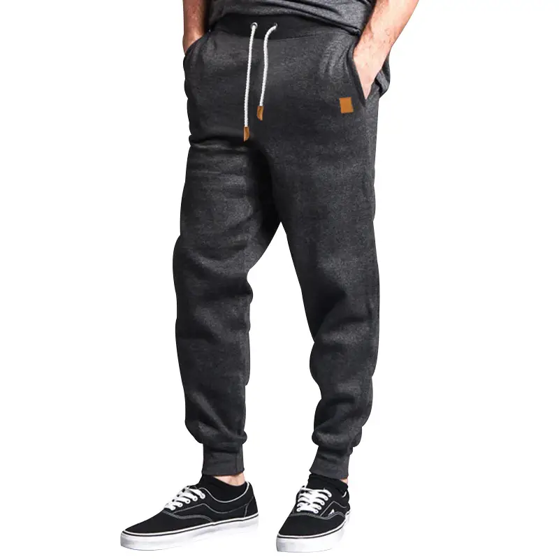 Men Winter Fleece Sweatpants Grey Black Training Leggings — feature 28