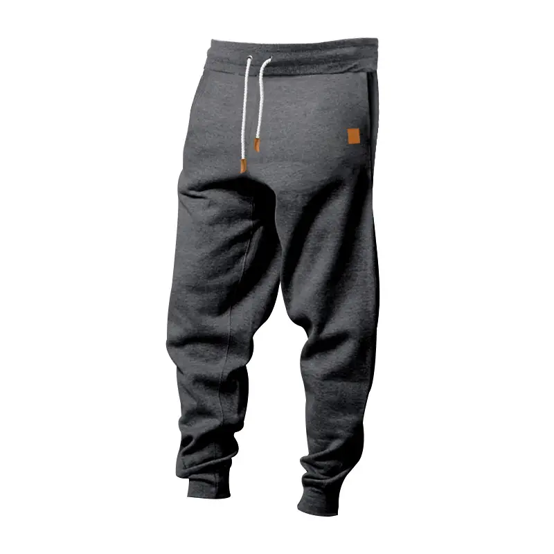 Men Winter Fleece Sweatpants Grey Black Training Leggings — feature 30