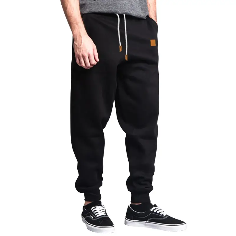 Men Winter Fleece Sweatpants Grey Black Training Leggings — feature 7