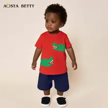 Blue Dinosaur Cartoon Kids T-Shirt Small Medium — feature 3