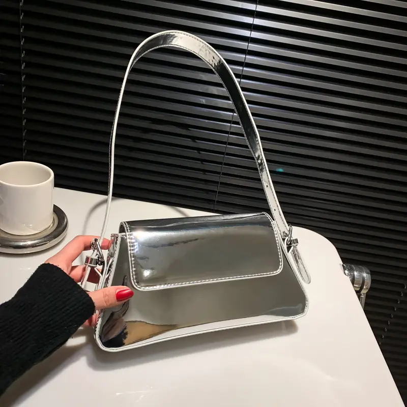 Silver Underarm Bag for Women Spring High-End Fashion - Image 4