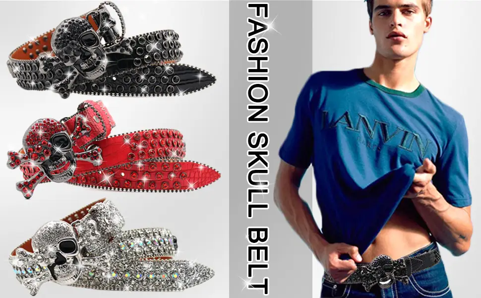 Skull Rhinestone Belt Belt Belt Belt Belt Belt — feature 5