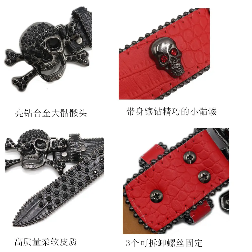 Skull Rhinestone Belt Belt Belt Belt Belt Belt — feature 6