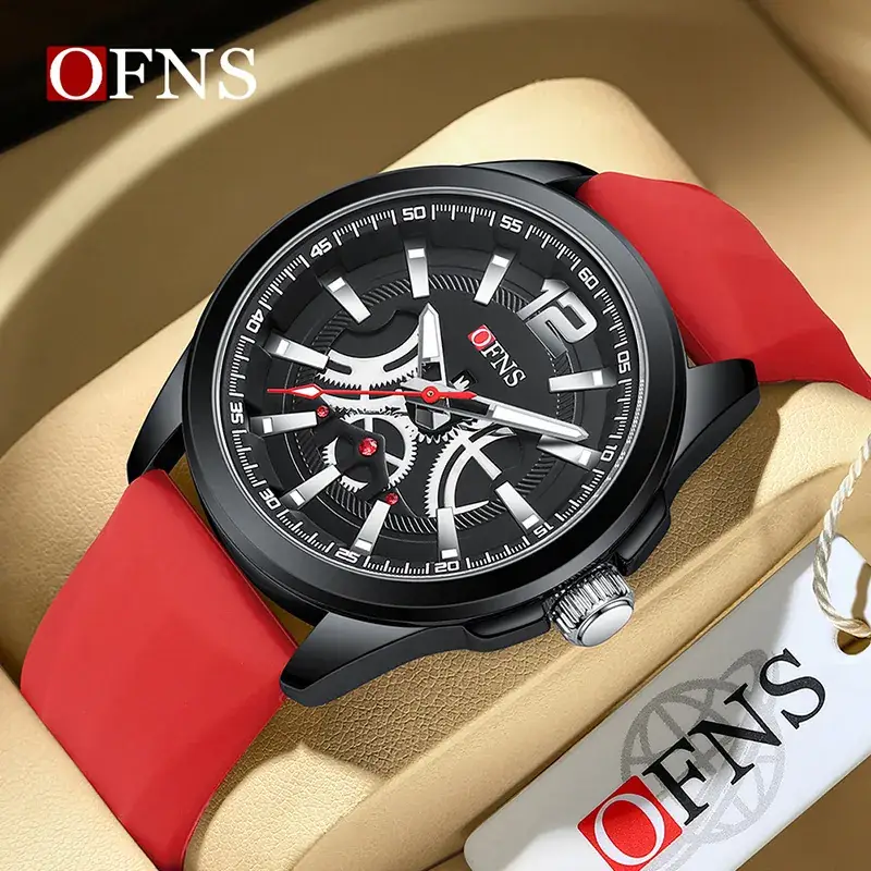 Oufani Men's Waterproof Quartz Watch White Strap - Image 8