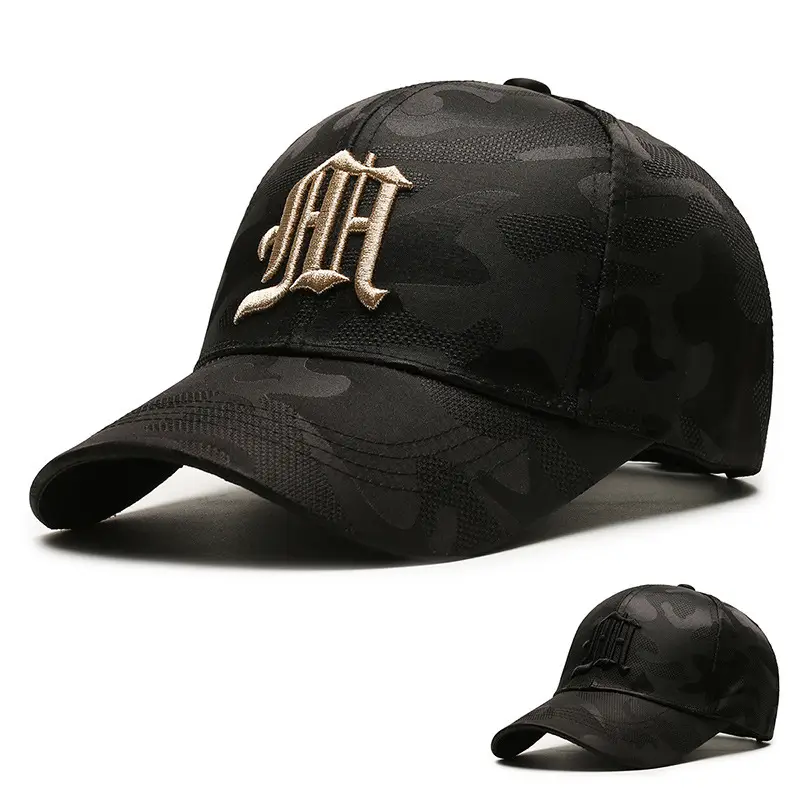 Women's Black Korean-style Baseball Cap with Embroidered Face Design
