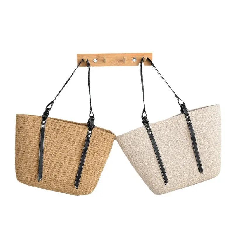Women Woven Tote Bag Large Capacity Beach Use - Image 8