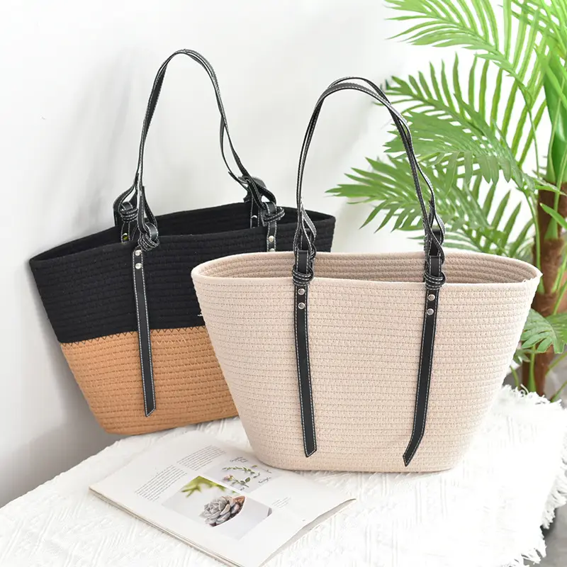 Women Woven Tote Bag Large Capacity Beach Use — feature 4