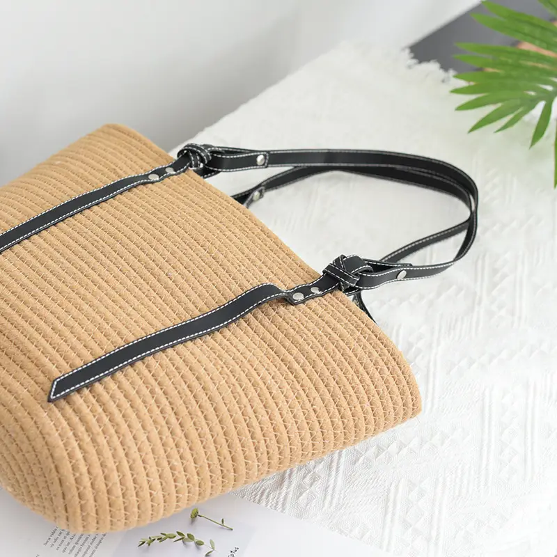 Women Woven Tote Bag Large Capacity Beach Use — feature 5
