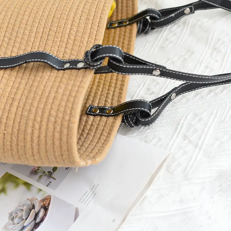 Women Woven Tote Bag Large Capacity Beach Use — feature 6