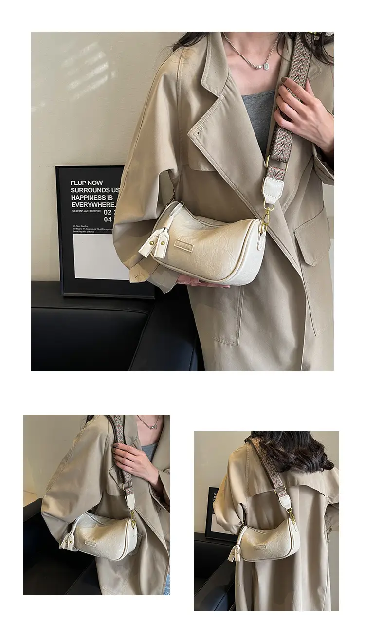 Women's 2023 Brown Messenger Bag Large Capacity Shoulder Bag — feature 10
