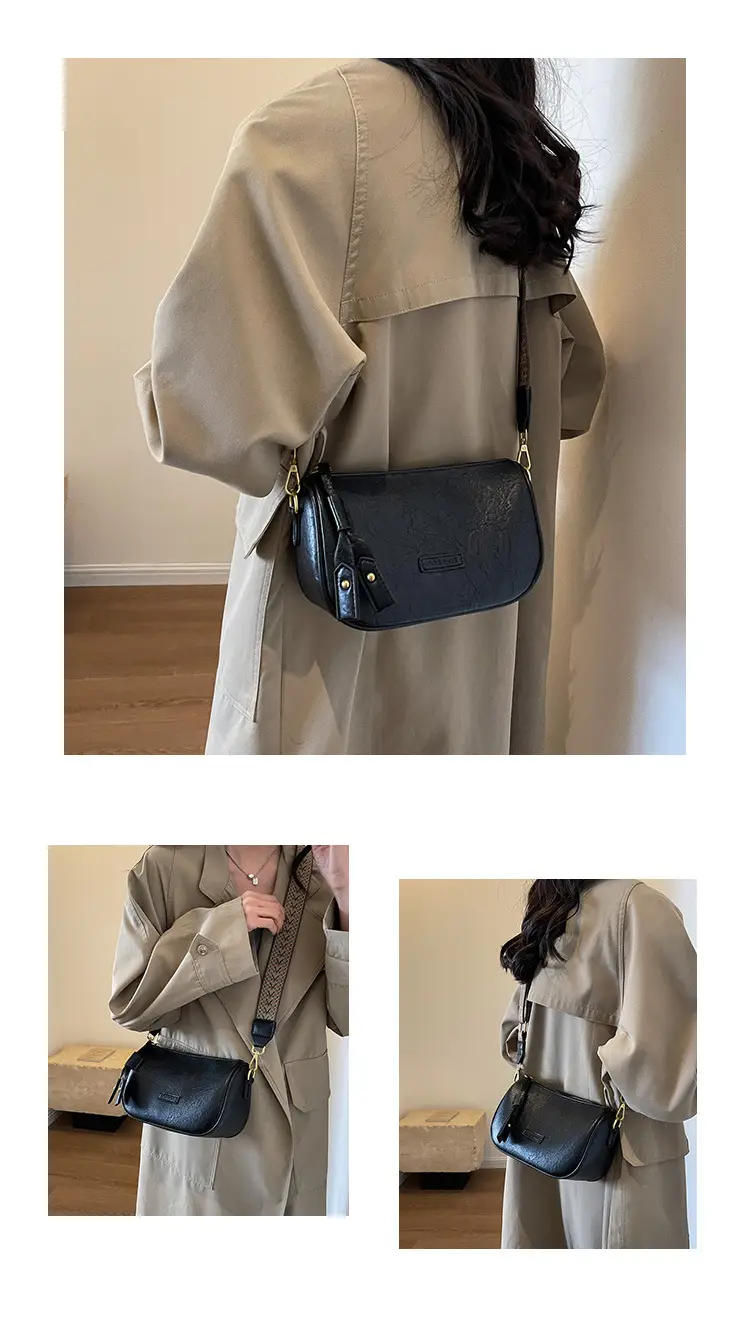 Women's 2023 Brown Messenger Bag Large Capacity Shoulder Bag — feature 12