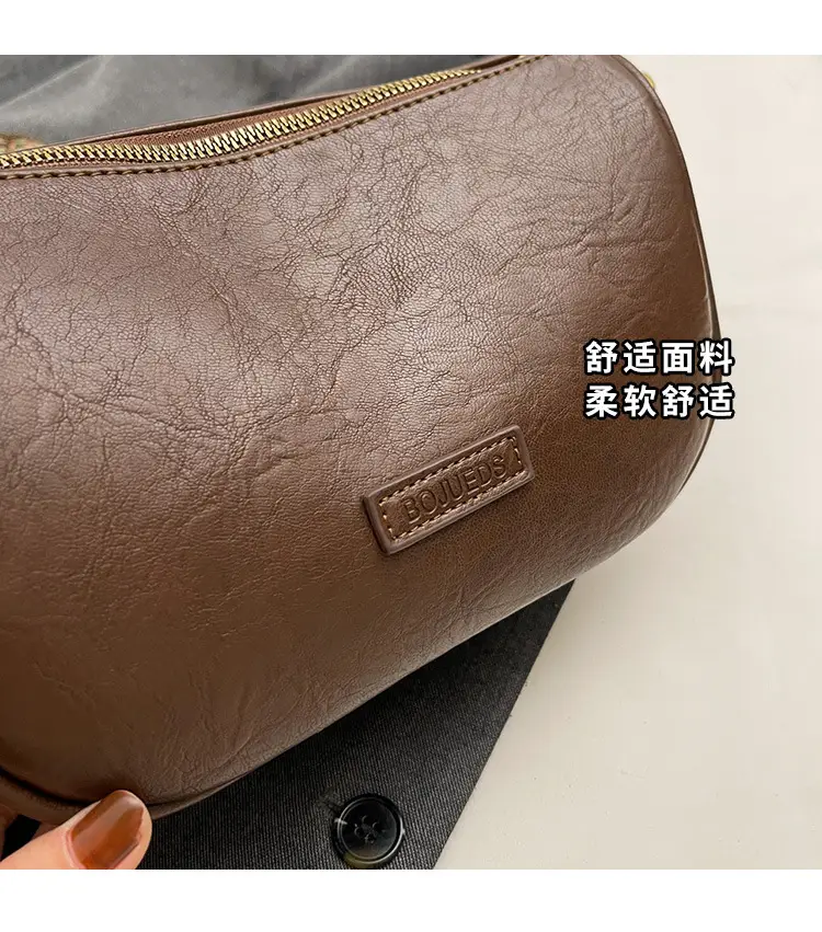 Women's 2023 Brown Messenger Bag Large Capacity Shoulder Bag — feature 3
