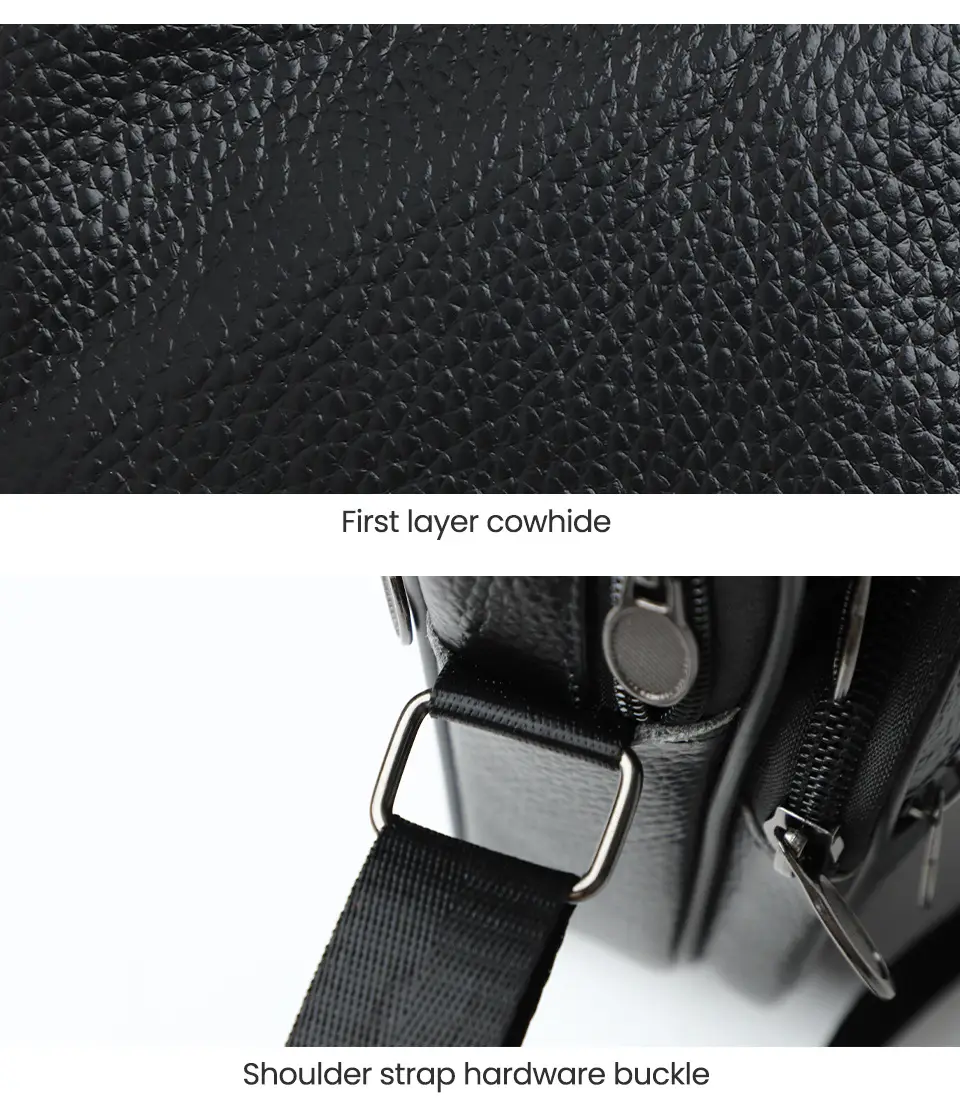 Black Genuine Leather Crossbody Bag for Men — feature 10