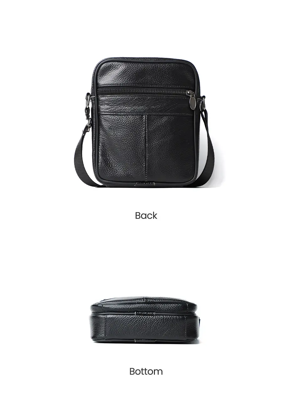 Black Genuine Leather Crossbody Bag for Men — feature 7