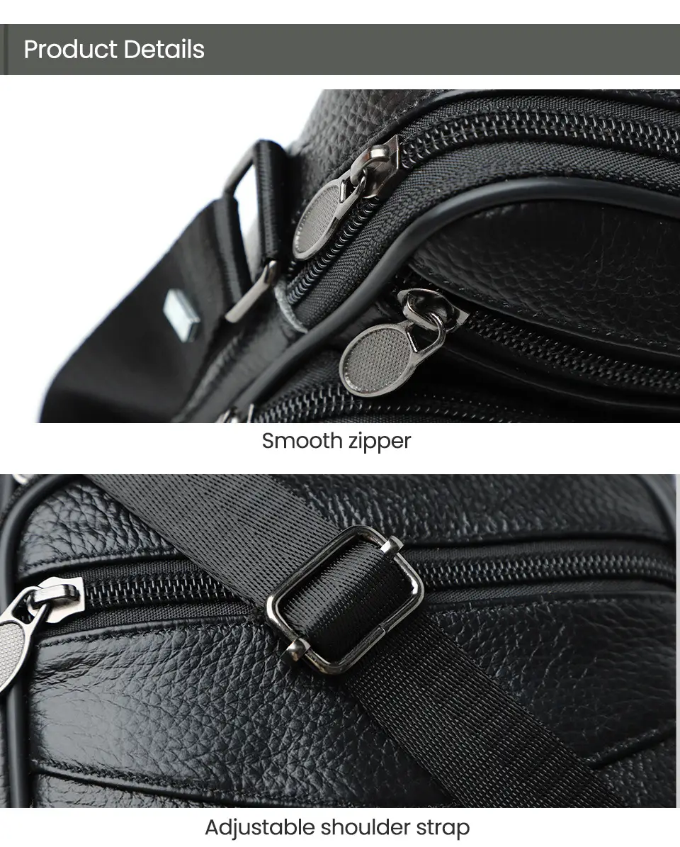 Black Genuine Leather Crossbody Bag for Men — feature 9