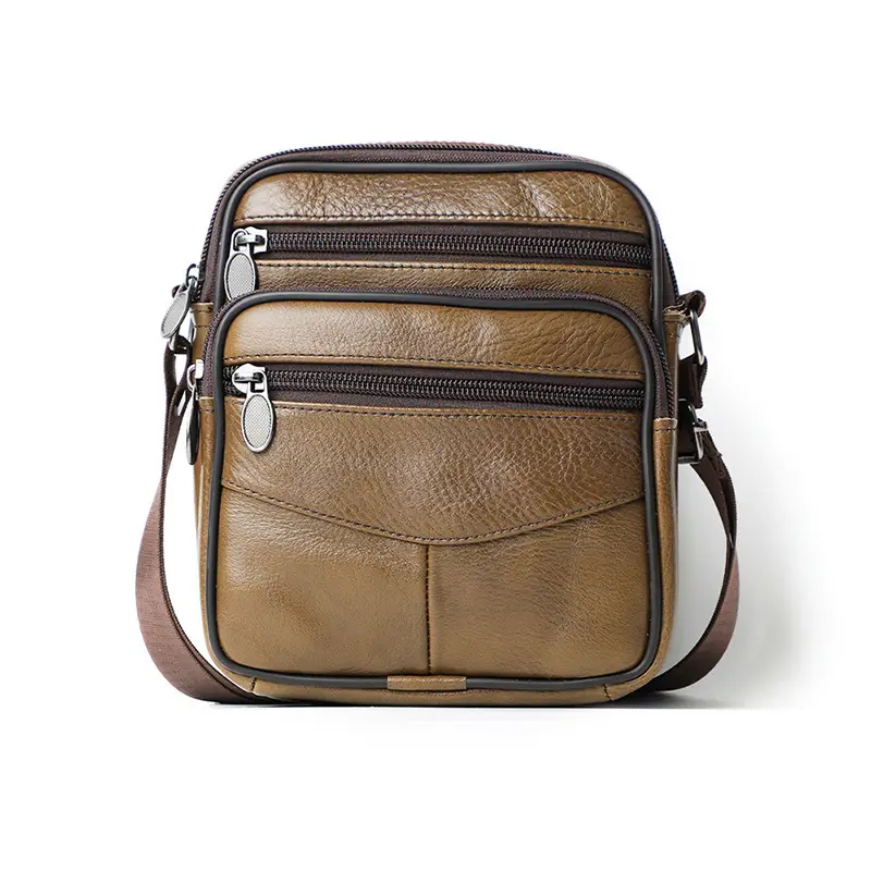 Black Genuine Leather Crossbody Bag for Men - Image 2