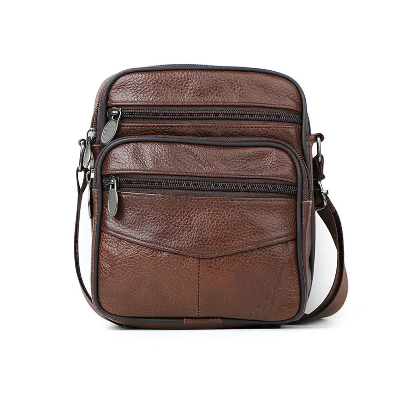 Black Genuine Leather Crossbody Bag for Men - Image 3