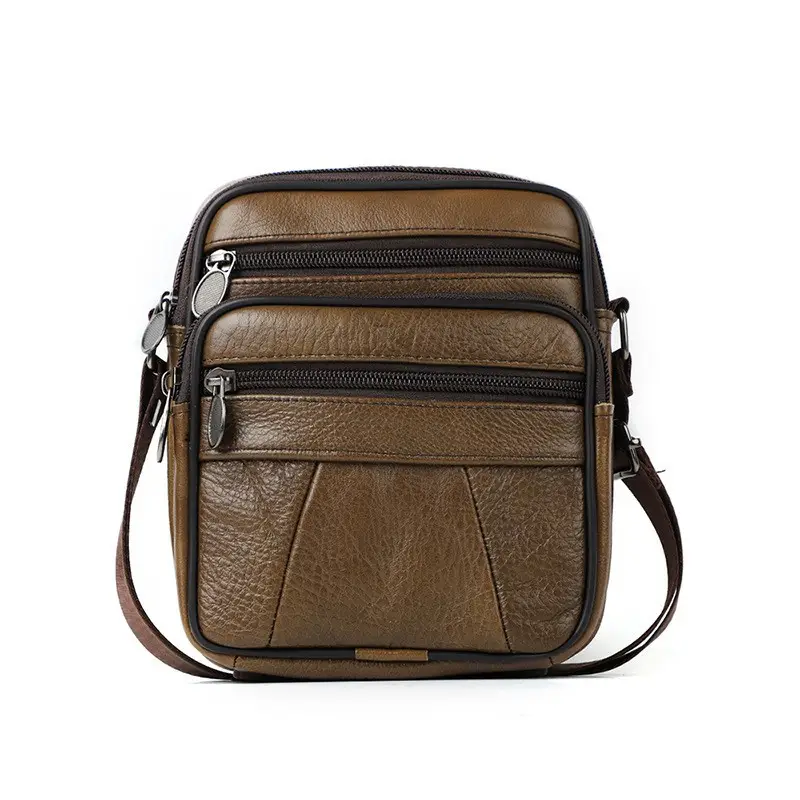 Black Genuine Leather Crossbody Bag for Men - Image 5
