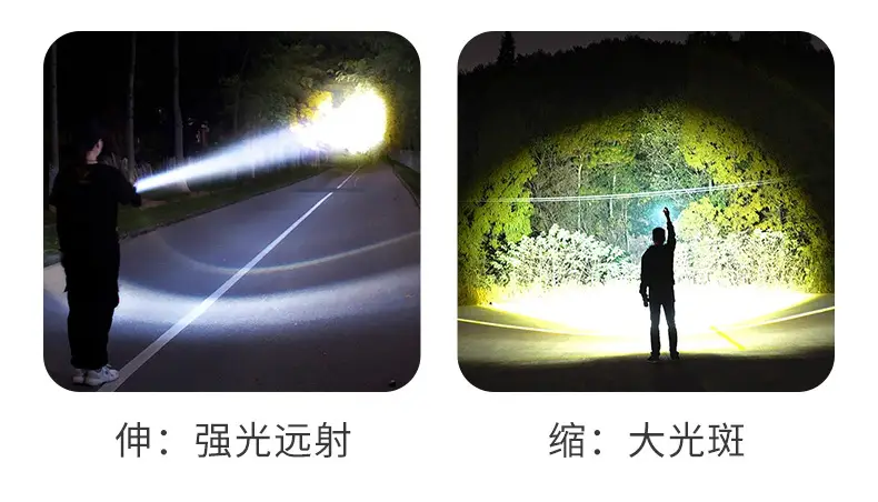 Cross-border P50 Outdoor Rechargeable Flashlight Multi-functional Aluminum β feature 7