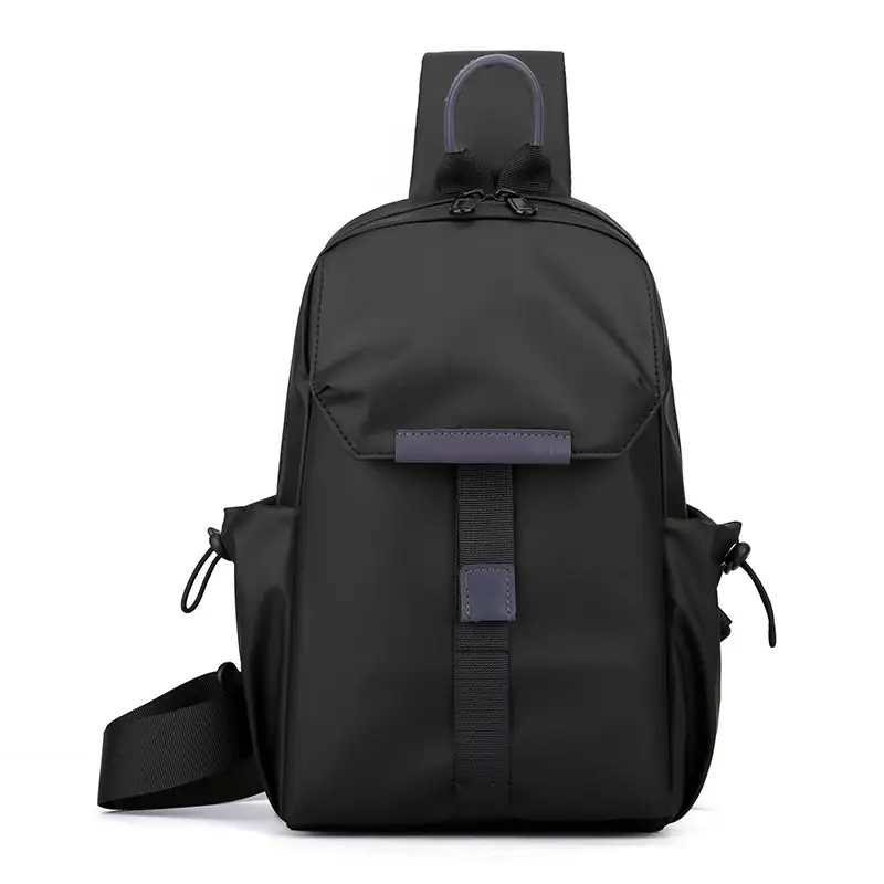 Men's Grey Nylon Shoulder Bag Winter Casual Riding Messenger - Image 2