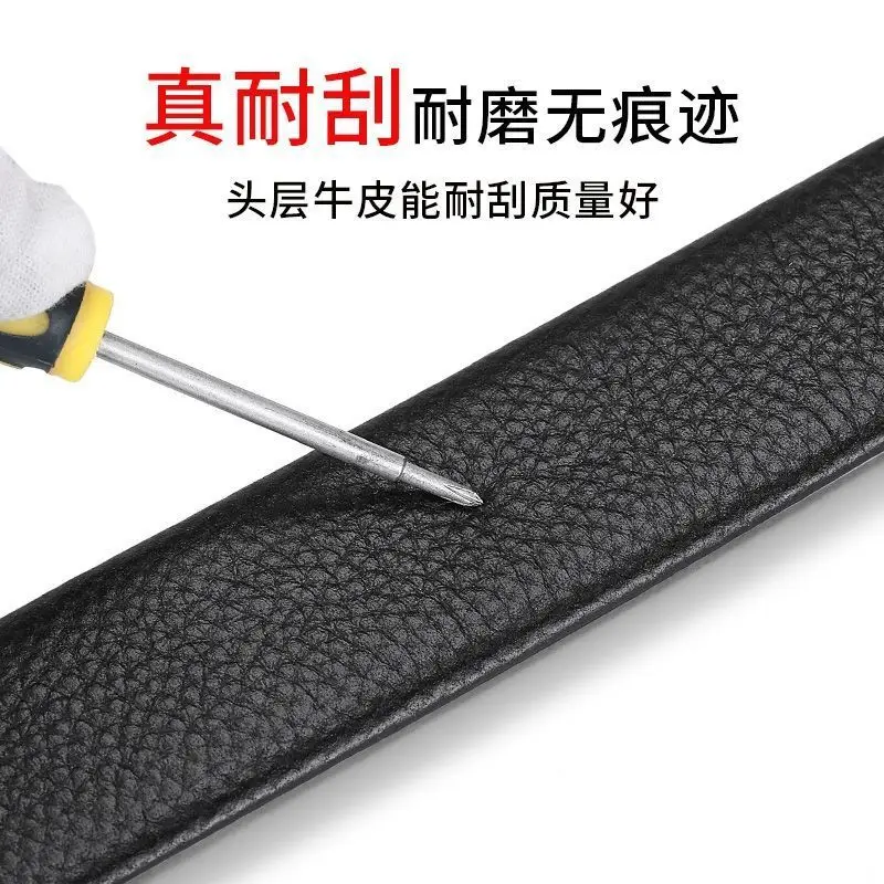 Men's Automatic Buckle Leather Belt with Chrome Mechanism — feature 6