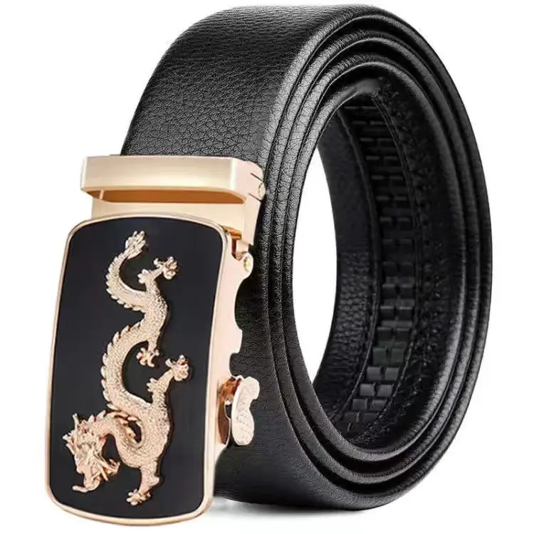Men's Automatic Buckle Leather Belt with Chrome Mechanism - Image 18