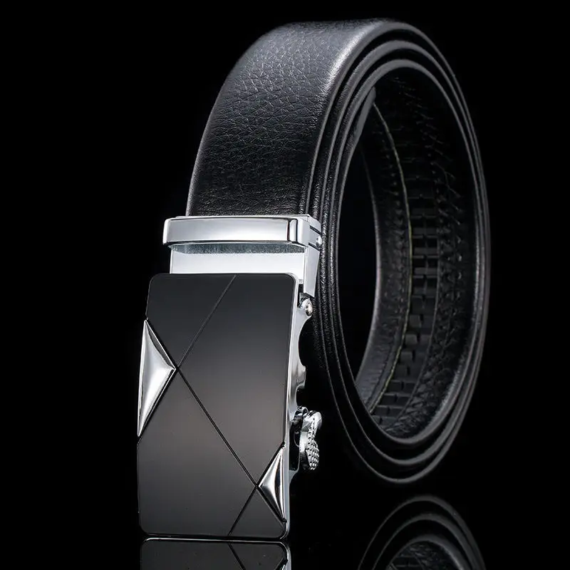 Men's Automatic Buckle Leather Belt with Chrome Mechanism - Image 8