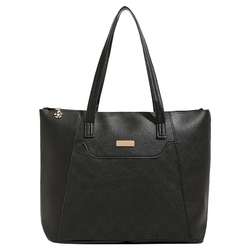 Red Diamond Embossed Tote Bag with Sequins - Image 12