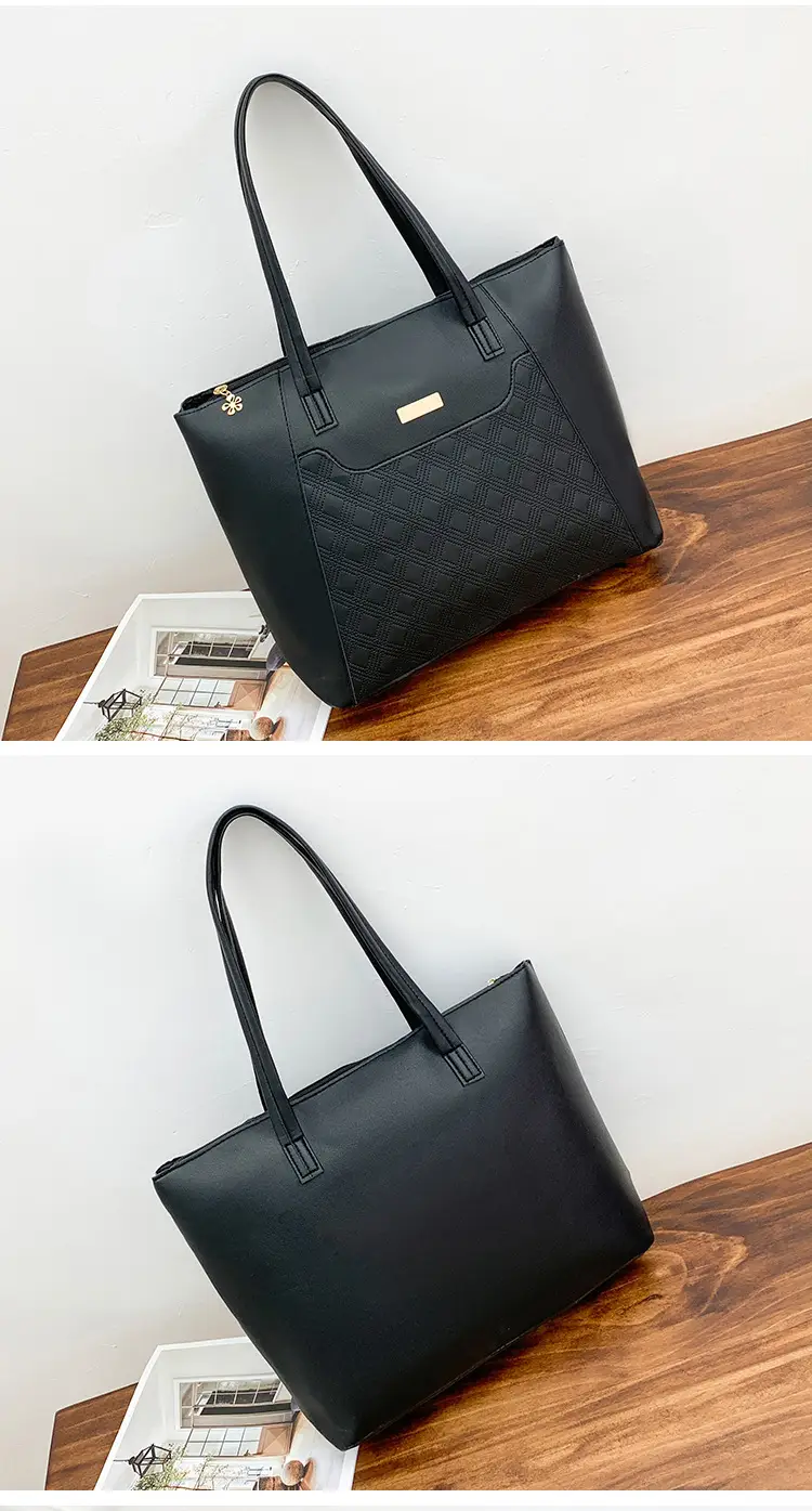 Red Diamond Embossed Tote Bag with Sequins — feature 22
