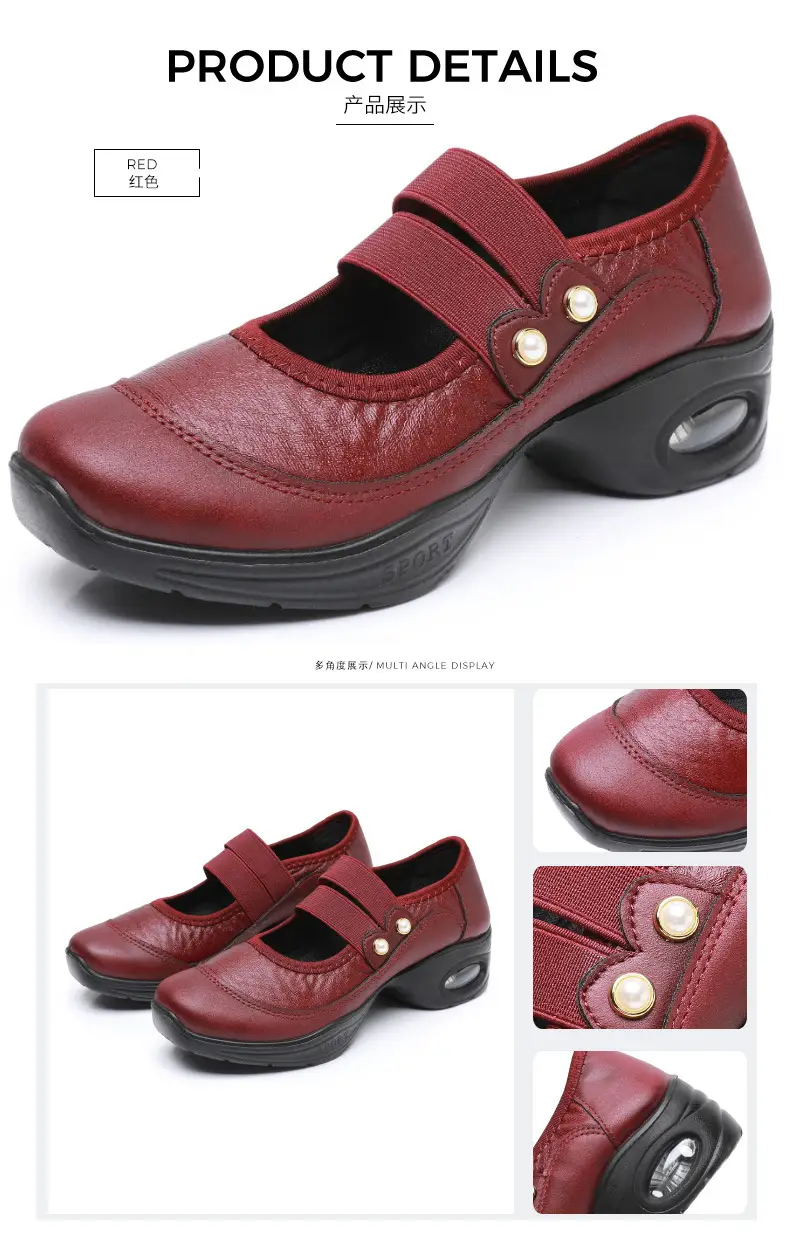 Square Dance Shoes Women's Soft Sole Not Tired Feet Middle-aged and Elderly Mothers Dance Shoes Comfortable Breathable Work Shoes Air Cushion Dance Shoes — feature 24